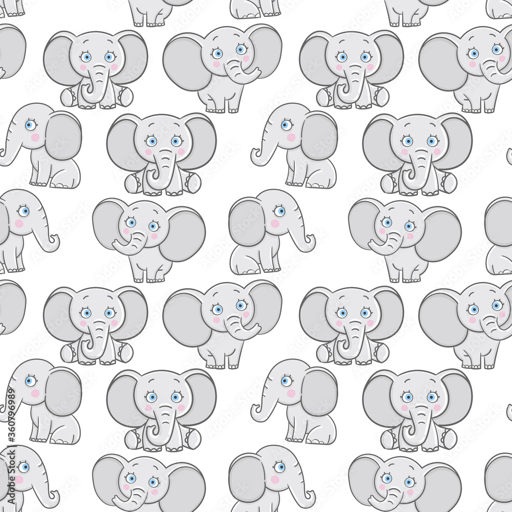 Elephant cute Seamless pattern vector illustration. Hand drawn Elephant. Cartoon Sketch print pattern design, children print on t-shirt, for printing on fabric
Elephant cute Seamless pattern vector illustration. Hand drawn Elephant. Cartoon Sketch print pattern design, children print on t-shirt, for printing on fabric