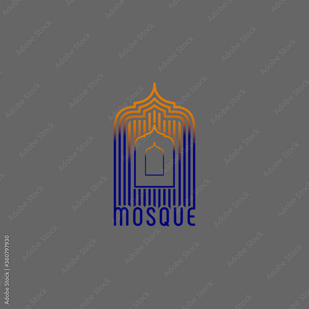 Mosque and line art dome