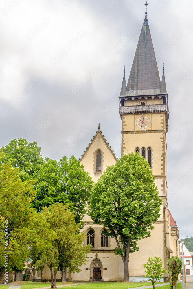 View at the Basilica of St.Aegidius in Bardejov, Slovakia