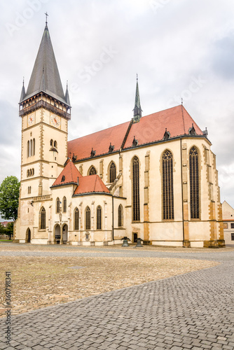 View at the Basilica of St.Aegidius in Bardejov, Slovakia