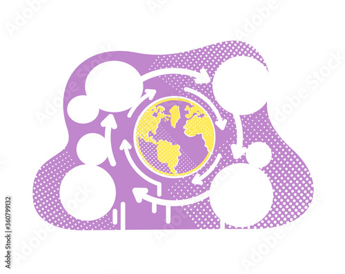 Globalization flat concept vector illustration