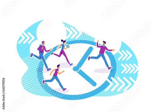 Time management flat concept vector illustration