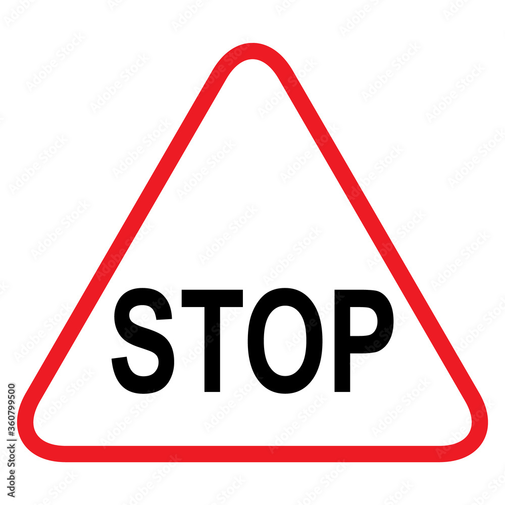 Stop sign, icon STOP forbidden vector. Warning symbol isolated on white background Stop sign, icon STOP forbidden vector. Warning symbol isolated on white background