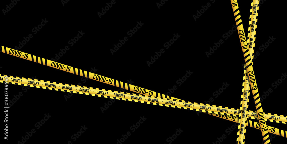 custom made wallpaper toronto digitalStrips of quarantine, coronavirus tape border. Set of warning coronavirus stripes. Isolated on black background.