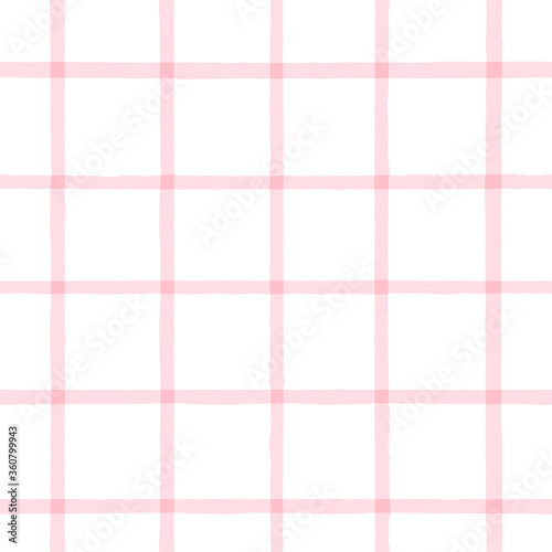 seamless tartan girly pattern, plaid print, checkered pink paint brush strokes. Gingham. Rhombus and squares texture for textile: shirts, tablecloths, clothes,