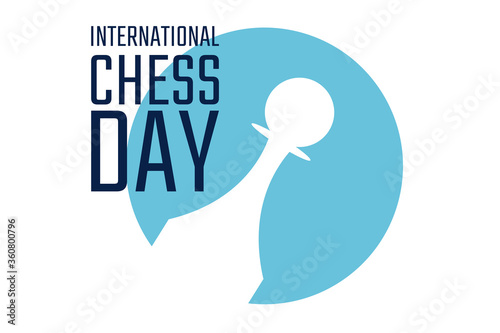 International Chess Day. July 20. Holiday concept. Template for background, banner, card, poster with text inscription. Vector EPS10 illustration.