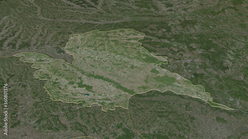 Pomurska, Slovenia - outlined. Satellite photo