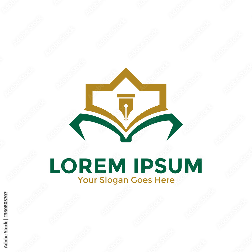 Obraz premium Islamic Learning Logo Design Template. Islamic School Logo. Islamic Education Logo. Vector Illustration.