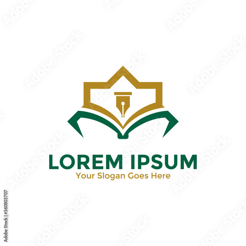 Islamic Learning Logo Design Template. Islamic School Logo. Islamic Education Logo. Vector Illustration.