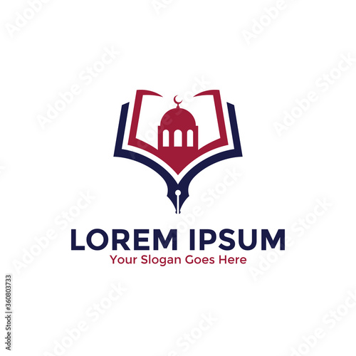 Islamic Learning Logo Design Template. Islamic School Logo. Islamic Education Logo. Vector Illustration.