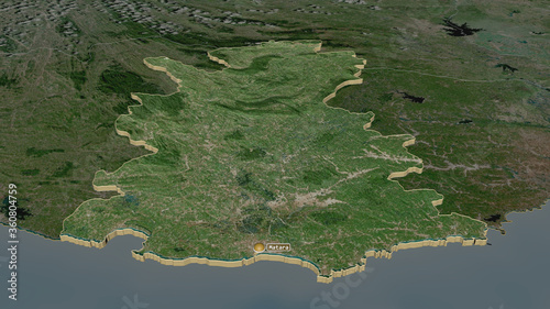 Bild auf Leinwand Matara, Sri Lanka - extruded with capital. Satellite
