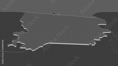 Coronie, Suriname - extruded with capital. Bilevel photo