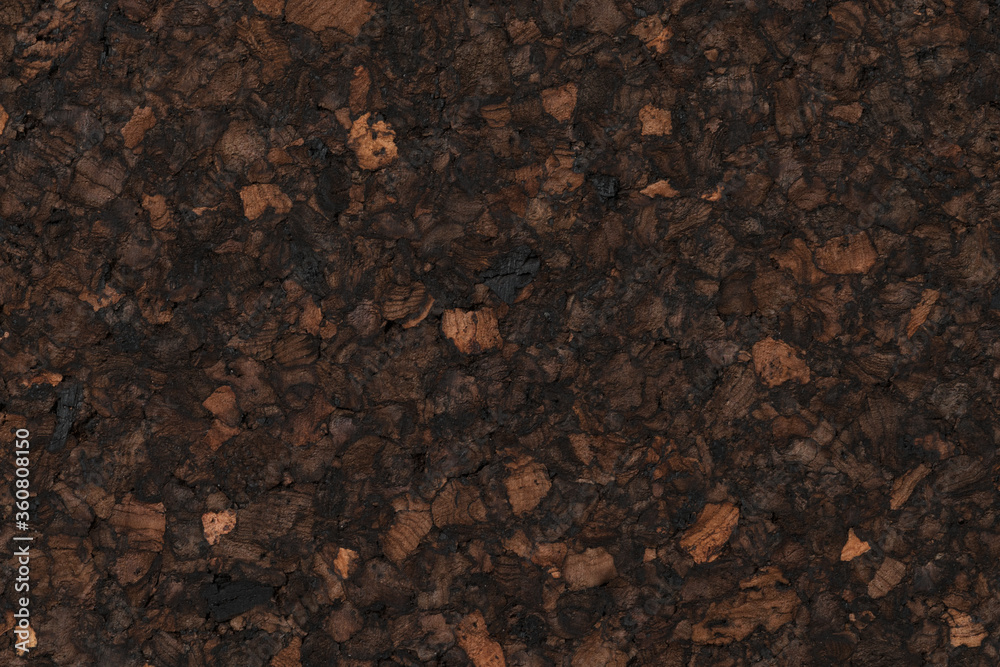 Texture of dark cork with oil finish Texture of dark cork with oil finish