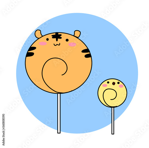 Tiger chick lolipop