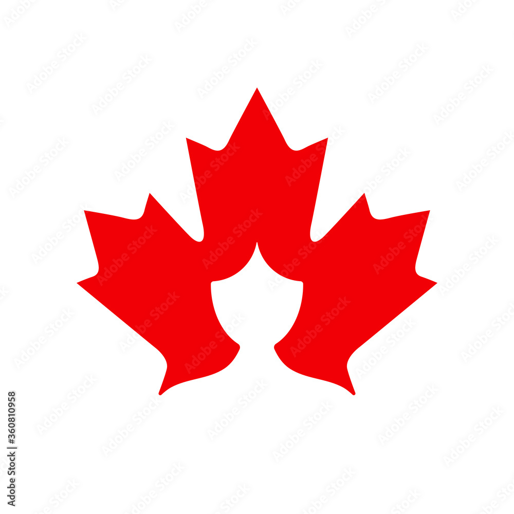 Woman and canadian maple leaf logo template. Beautiful woman's face silhouette in canadian leaf vector design. Girl face and leaves illustration Woman and canadian maple leaf logo template. Beautiful woman's face silhouette in canadian leaf vector design. Girl face and leaves illustration