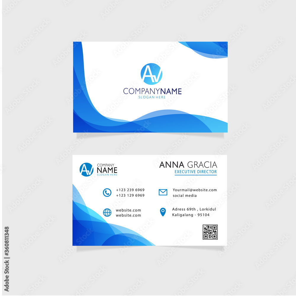 blue abstract modern creative business card template blue abstract modern creative business card template
