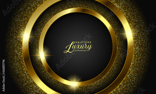 Circle gold halftone background