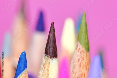 many pencil color for drawing in macro for background