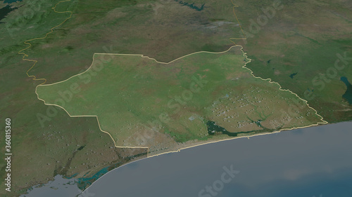 Maritime, Togo - outlined. Satellite