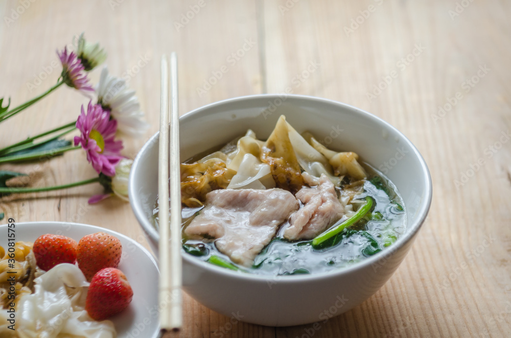Stir-fried Fresh rice-flour noodles in thick sauce Stir-fried Fresh rice-flour noodles in thick sauce