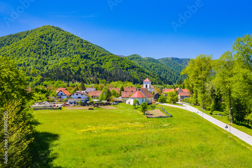 Photography Croatia, beautiful small town of Brod na Kupi in canyon of Kupa river in Gorski