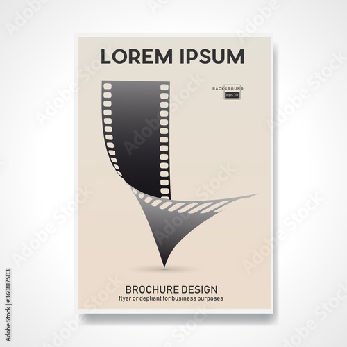 Folded film strip, for movie festival or photographic exhibition. Retro vector background and illustration.