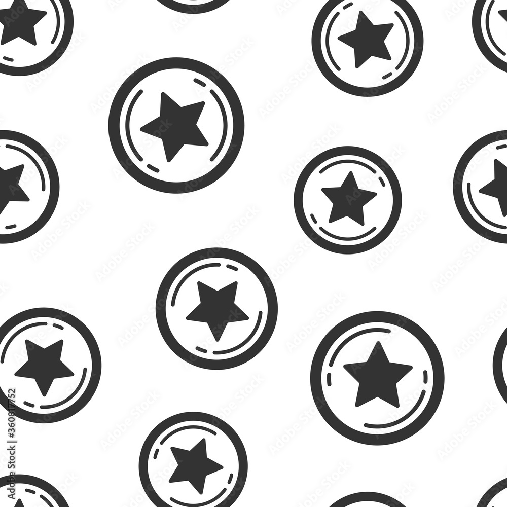 Loyalty icon in flat style. Reward vector illustration on white isolated background. Discount seamless pattern background business concept. Loyalty icon in flat style. Reward vector illustration on white isolated background. Discount seamless pattern background business concept.