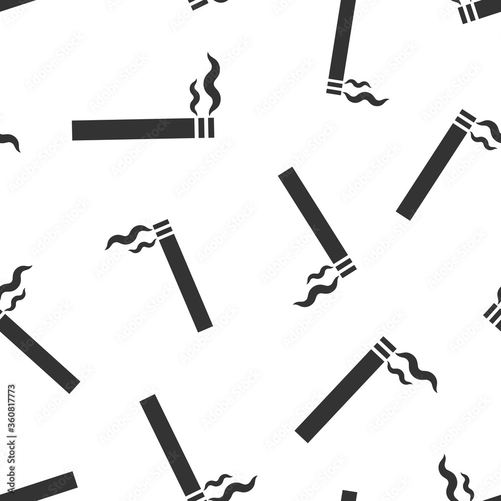 Cigarette icon in flat style. Smoke vector illustration on white isolated background. Nicotine seamless pattern business concept. Cigarette icon in flat style. Smoke vector illustration on white isolated background. Nicotine seamless pattern business concept.