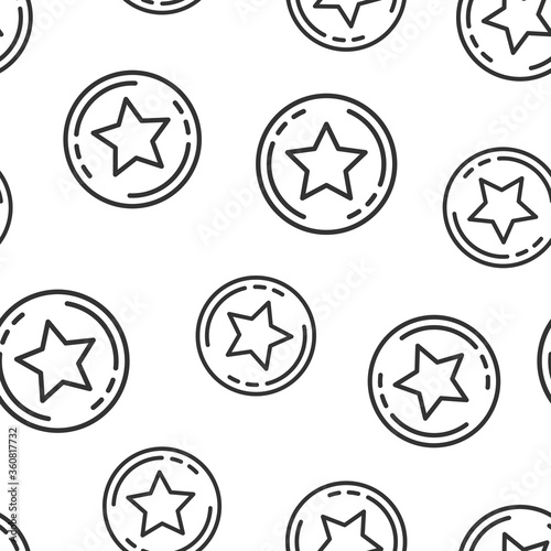 Loyalty icon in flat style. Reward vector illustration on white isolated background. Discount seamless pattern background business concept.