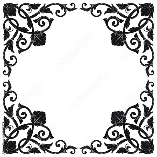 Classical baroque vector of vintage element for design. Decorative design element filigree calligraphy vector. You can use for wedding decoration of greeting card and laser cutting.