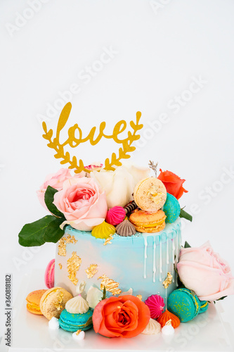 birthday cake with flowers