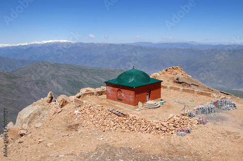 Ziyarat (sacral, sacred place) on the slope of Mount Shalbuzdag. Dagestan, North Caucasus, Russia. photo