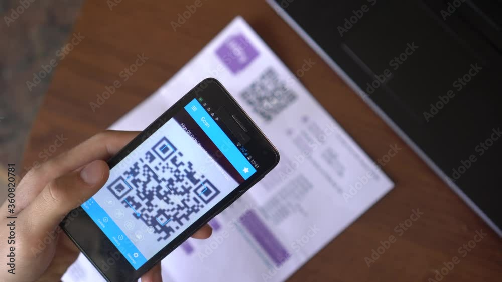 Electricity and Gas Bill. Payment of utilities using QR code and mobile