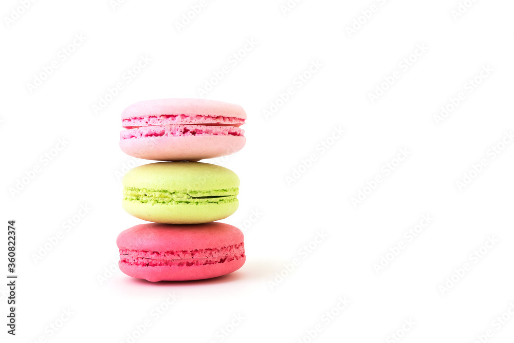 Colorful macarons on white background. Colorful macarons on white background.