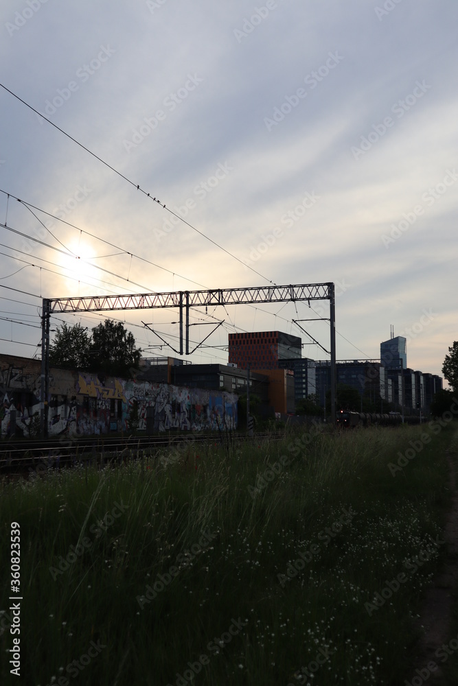 Sunset. Buildings. Sunset. Buildings.