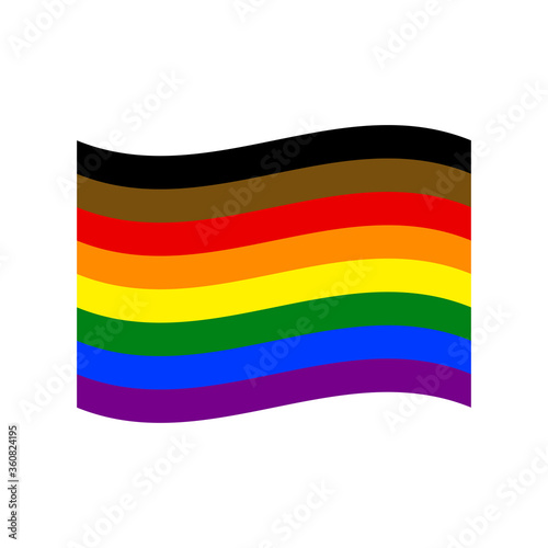 Wavy LGBTQ Flag SYmbol. Vector Illustration