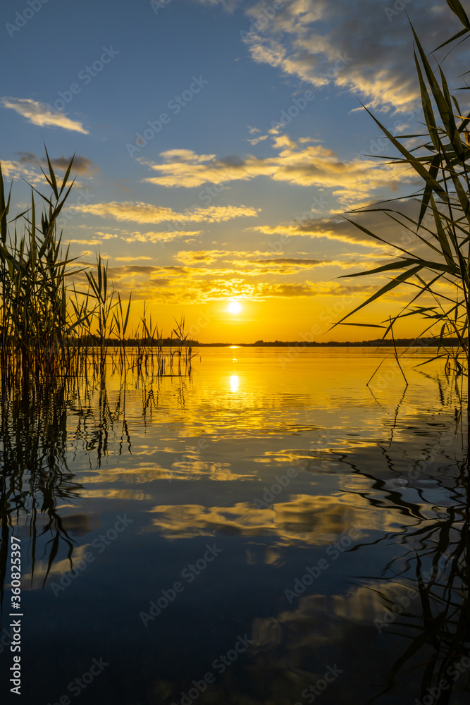 Romantic sunset at the Markkleeberger Lake Romantic sunset at the Markkleeberger Lake
