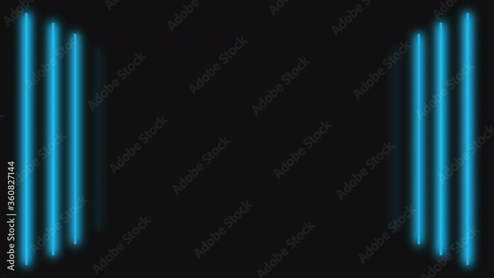 Neon light. Abstract background. Blue glowing laser lines on black empty space for promotional text. Neon light. Abstract background. Blue glowing laser lines on black empty space for promotional text.