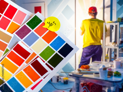 Close-up color palette. Pai...
