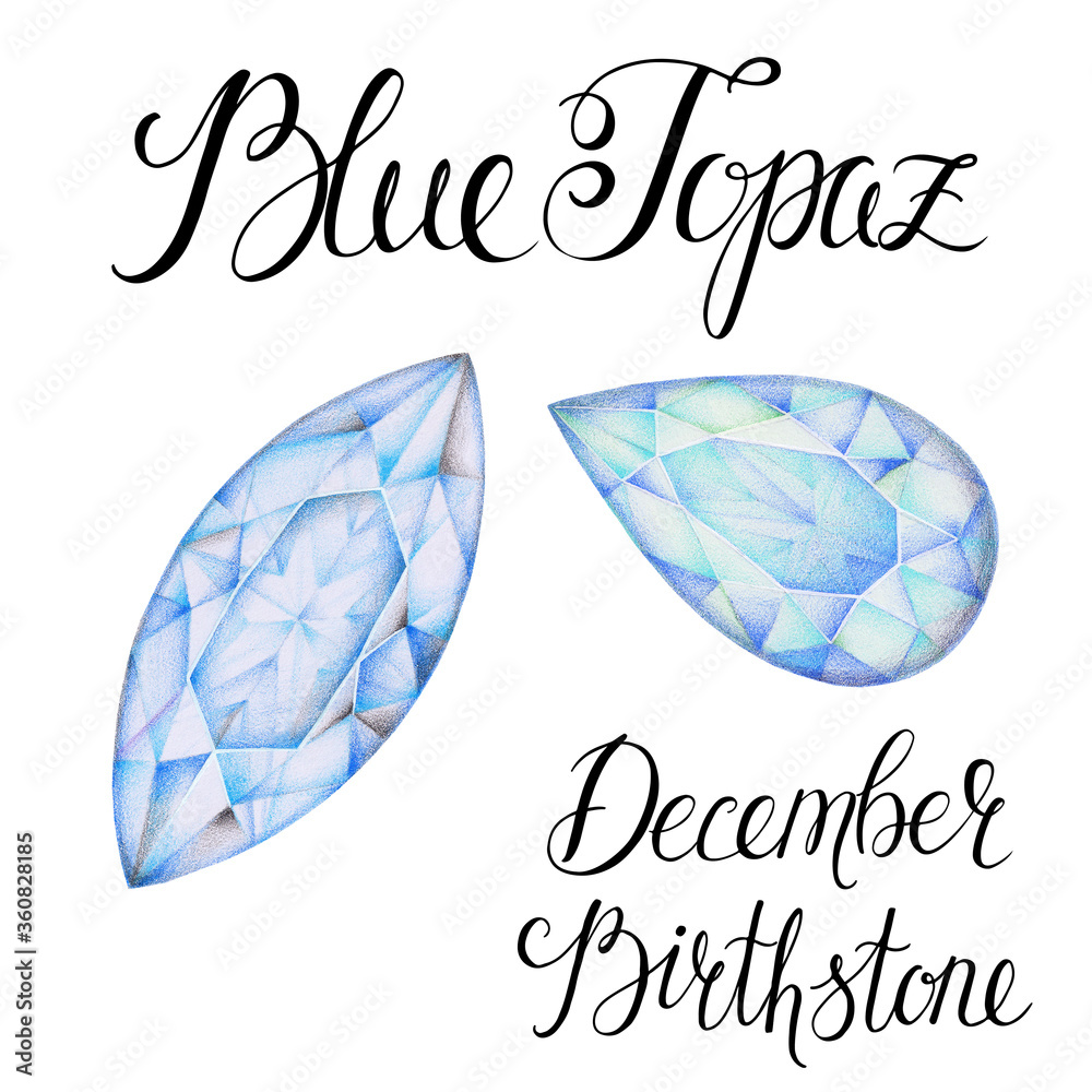 Diamond or blue topaz rounded gem icon cartoon Vector Image