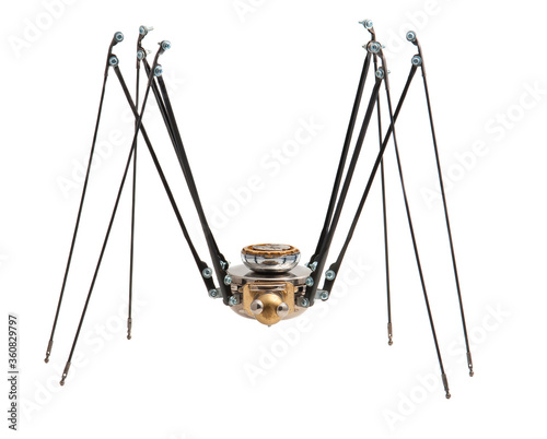 Steampunk spider. Chrome and bronze parts.