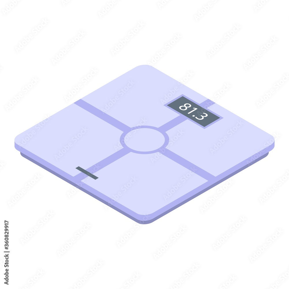 Smart scales icon. Isometric of smart scales vector icon for web design isolated on white background Smart scales icon. Isometric of smart scales vector icon for web design isolated on white background