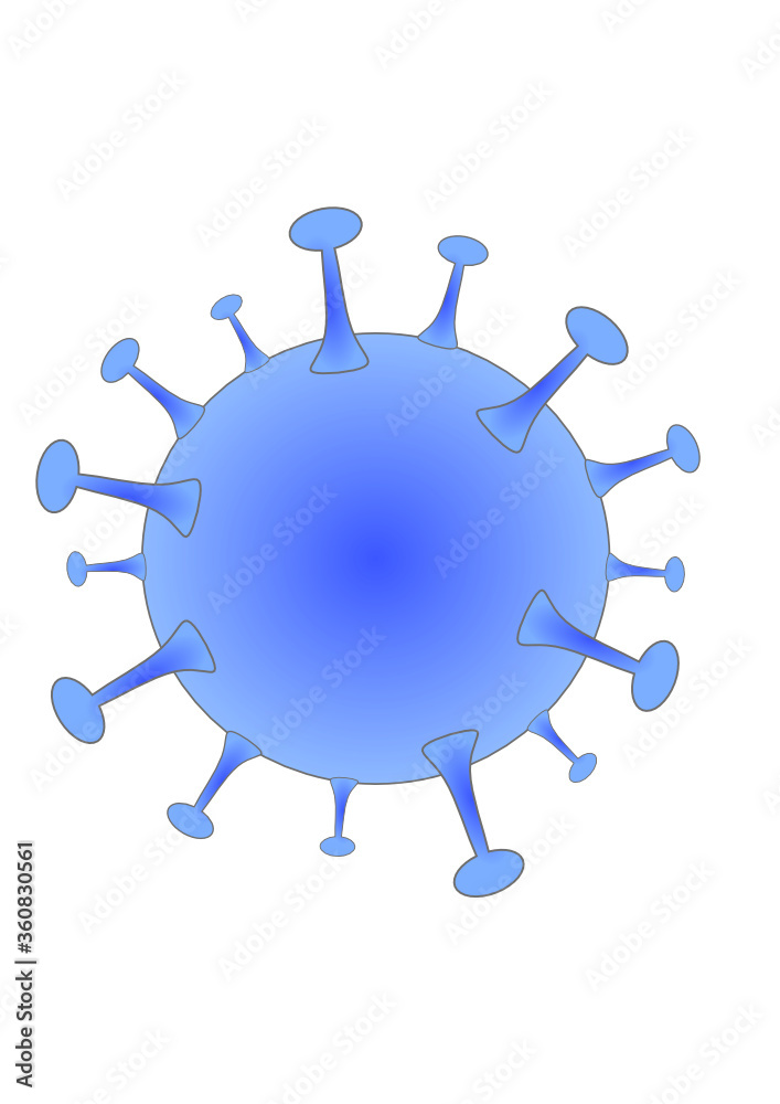 Blue simple virus drawing icon as illustration for ncov, coronavirus, covid 19, sars and other viral infections, cure and educational description Blue simple virus drawing icon as illustration for ncov, coronavirus, covid 19, sars and other viral infections, cure and educational description