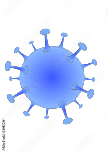 Blue simple virus drawing icon as illustration for ncov, coronavirus, covid 19, sars and other viral infections, cure and educational description
