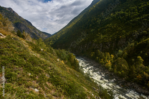 Landscapes of the Altai Mountains, the path to the UCHAR waterfall photo