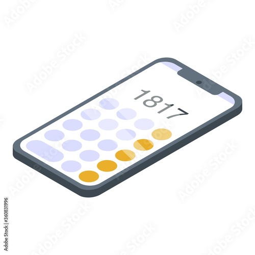 Smartphone calculator icon. Isometric of smartphone calculator vector icon for web design isolated on white background