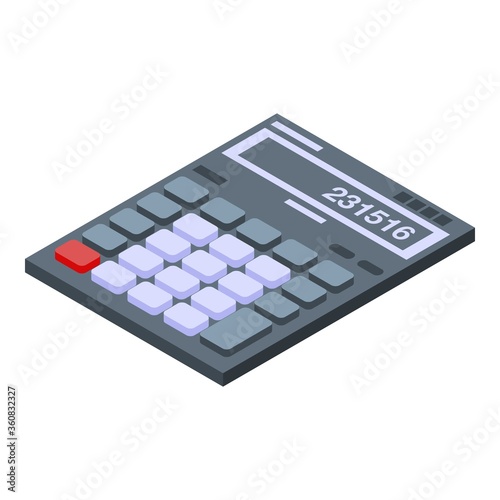 Finance calculator icon. Isometric of finance calculator vector icon for web design isolated on white background