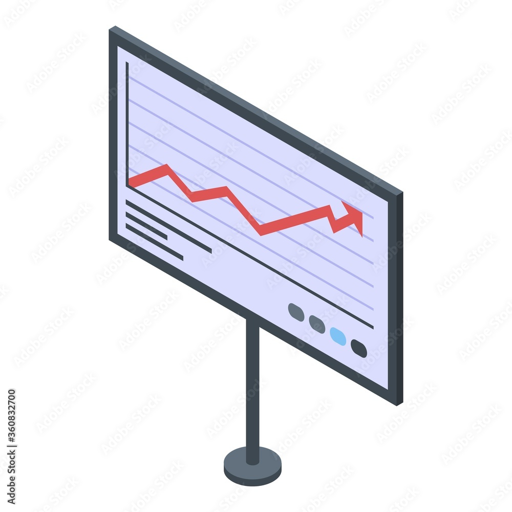 Trader graph banner icon. Isometric of trader graph banner vector icon for web design isolated on white background Trader graph banner icon. Isometric of trader graph banner vector icon for web design isolated on white background