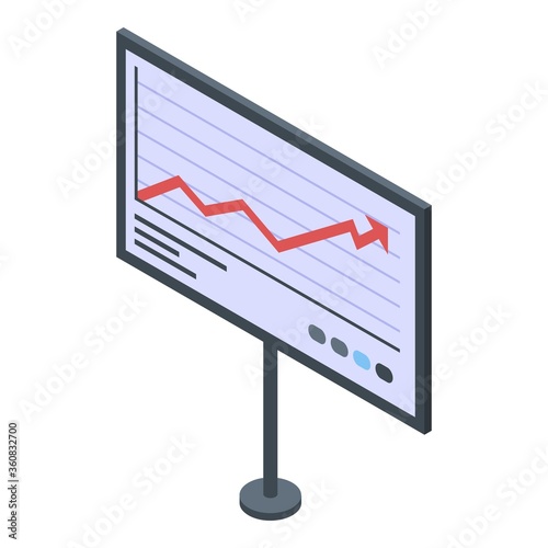 Trader graph banner icon. Isometric of trader graph banner vector icon for web design isolated on white background