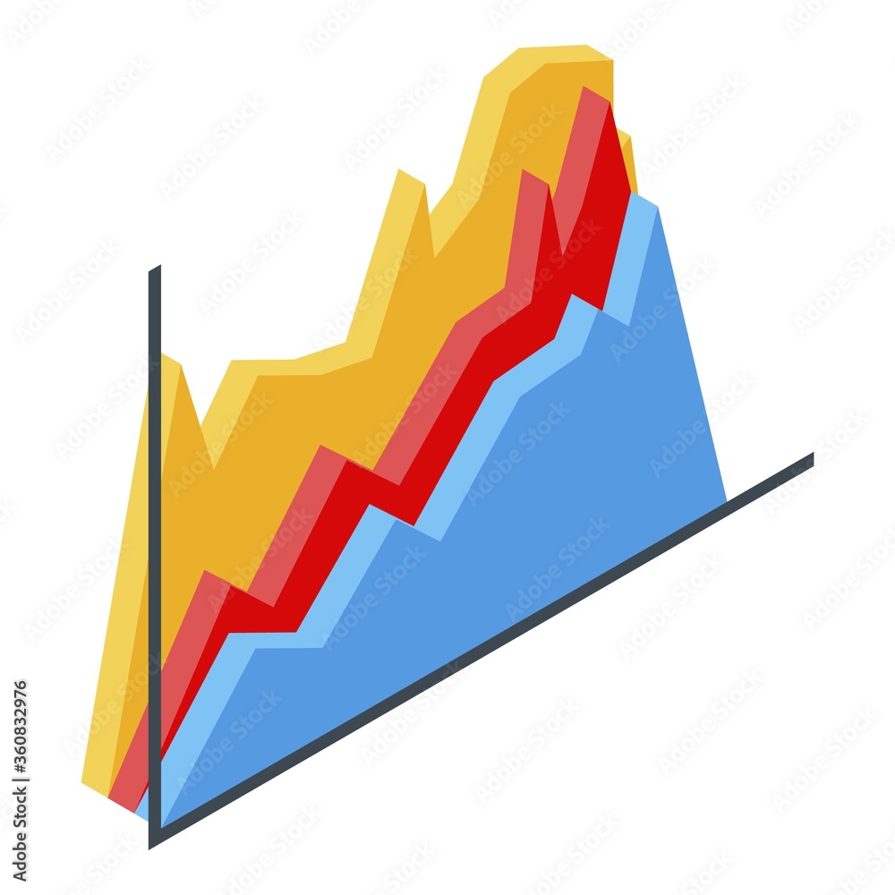 Fototapeta premium Trader graph chart icon. Isometric of trader graph chart vector icon for web design isolated on white background